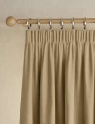 M&S Brushed Pencil Pleat Blackout Thermal Curtains Bronze