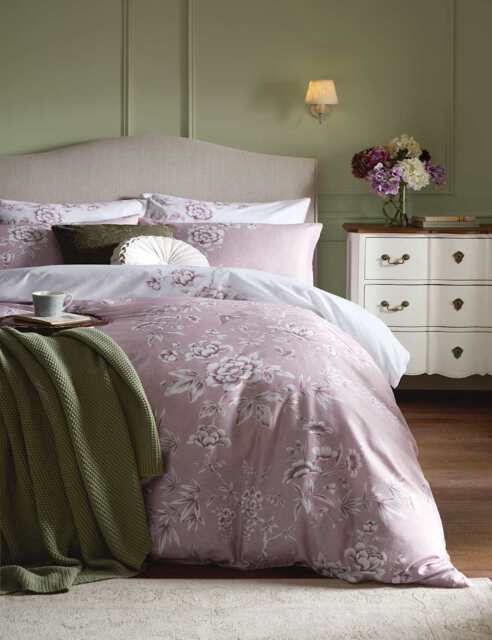 Laura Ashley Rowsham Garden Pure Cotton Sateen Bedding Set Pink Mix