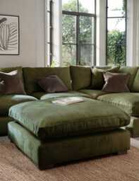 BARKER AND STONEHOUSE Palmer Textured Chenille Footstool Green