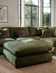 BARKER AND STONEHOUSE Palmer Textured Chenille Footstool Green