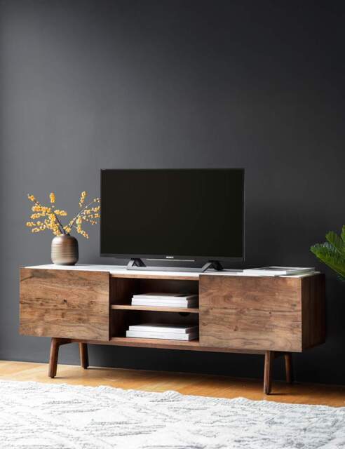 Gallery Direct Barcelona 2 Door TV Unit Dark Brown