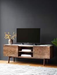 Gallery Direct Barcelona 2 Door TV Unit Dark Brown