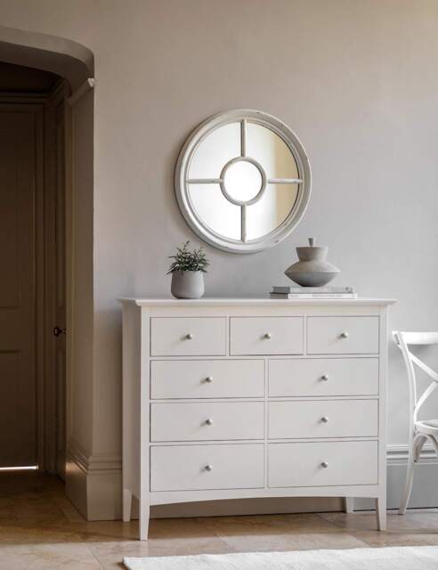 Gallery Direct Hastings White 9 Drawer Chest Soft White