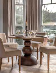 Gallery Direct Sculpt Round Dining Table Natural Mix