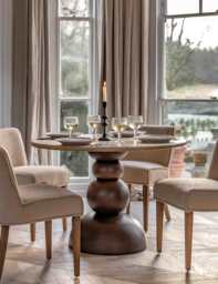 Gallery Direct Sculpt Round Dining Table Natural Mix