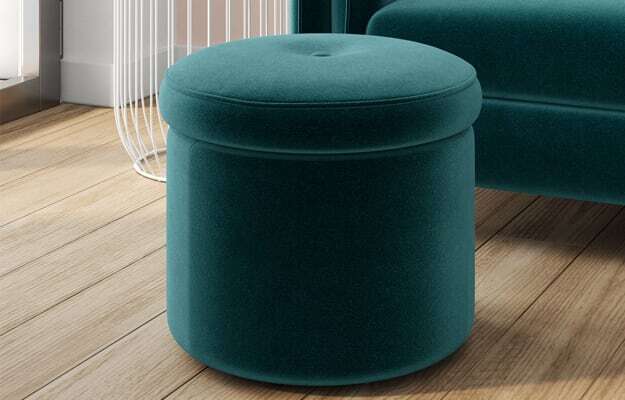 M&S Small Storage Stool - FTSL - Teal, Teal