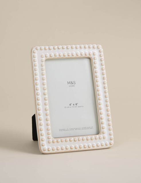 M&S Ceramic Bobble Photo Frame 4x6 inch Cream