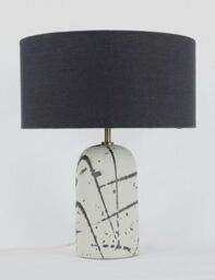 M&S Ren Ceramic Table Lamp - Black, Black