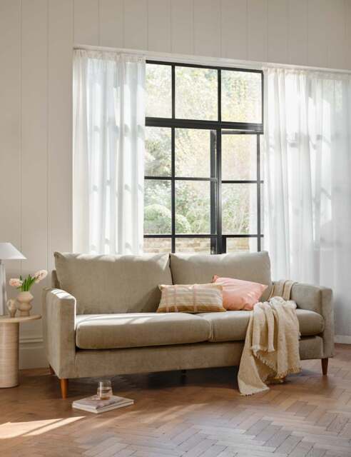 BARKER AND STONEHOUSE Todd Chenille 3 Seater Sofa Taupe
