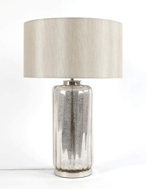 M&S Collection Large Mercury Glass Table Lamp Silver Mix, Silver