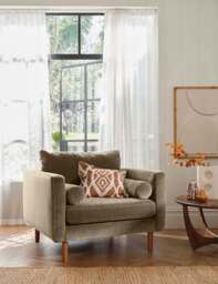 BARKER AND STONEHOUSE Moore Chenille Snuggle Chair Light Grey