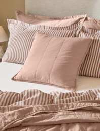 YARD Hebden Quilted Cotton Cushion Pink