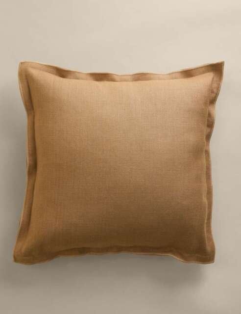 M&S Pure Linen Cushion Tan