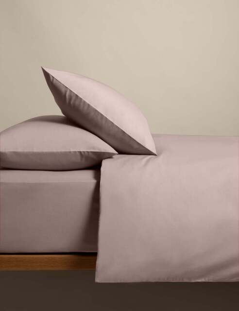 M&S Cotton Rich Bedding Set Blush Pink