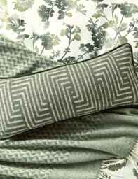 Bedeck of Belfast Pure Wool Yoko Geometric Throw Green