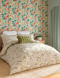 Sanderson Pure Cotton Sateen Aril's Garden Bedding Set Green Mix