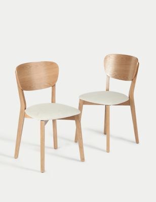 M&S Set of 2 Alba Dining Chairs - Grey, Grey