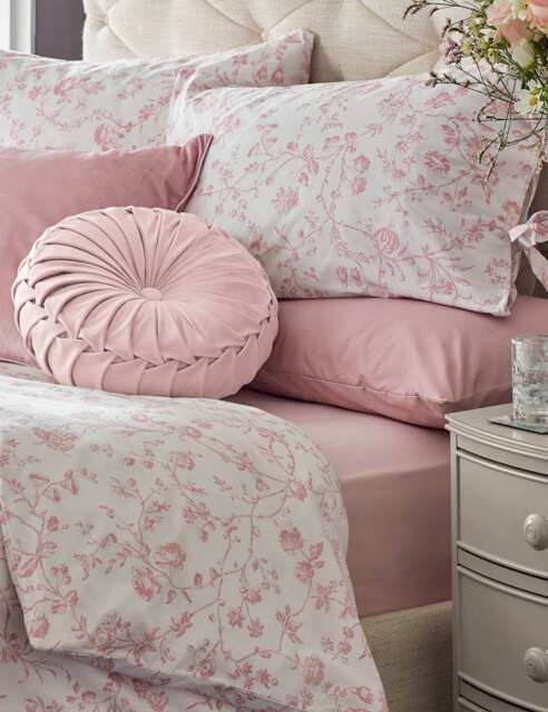 Laura Ashley Pure Cotton Aria Bedding Set Blush