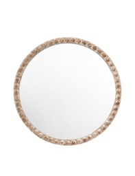 Gallery Home Millbrook Wooden Large Round Wall Mirror Natural