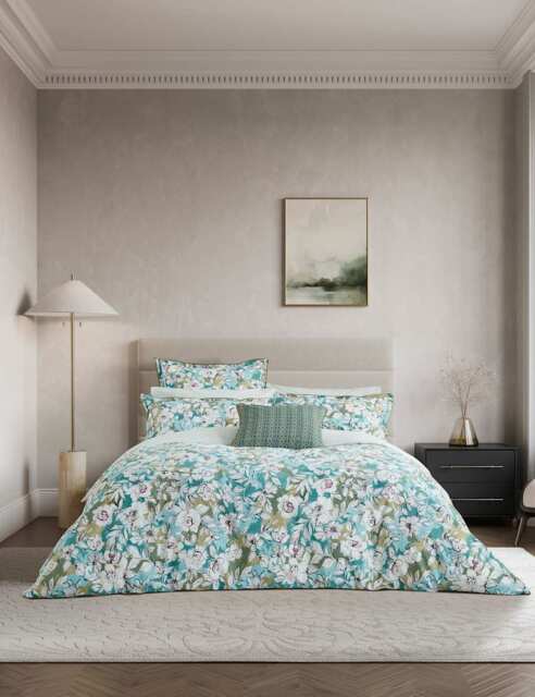 Bedeck of Belfast Pure Cotton Azmi Bedding Set Blue Mix