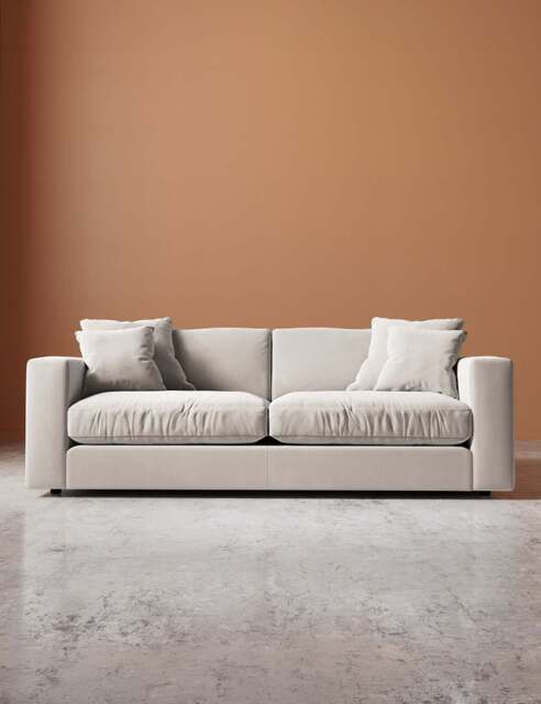 Swoon Crushed Velvet 3 Seater Sofa Cream