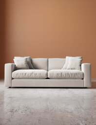 Swoon Crushed Velvet 3 Seater Sofa Cream
