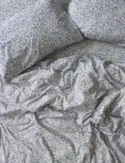 Piglet In Bed Pure Cotton Mini Meadow Duvet Cover Blue Mix