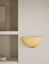 M&S Pleated Fabric Flush Wall Light Natural