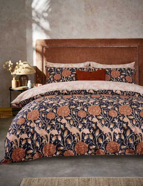 William Morris At Home Pure Cotton Wild Tulip Bedding Set Copper