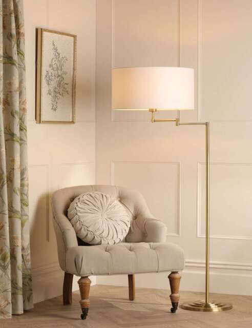 Laura Ashley Marlowe Floor Lamp Antique Brass