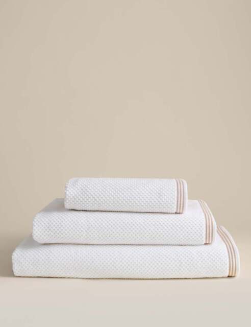 M&S Pure Soft Cotton Rice Weave Towel White