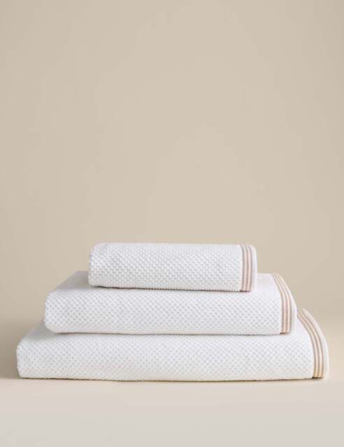 M&S Pure Soft Cotton Rice Weave Towel White