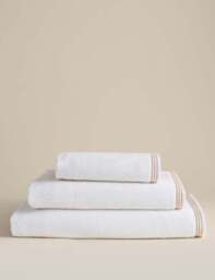 M&S Pure Soft Cotton Rice Weave Towel White