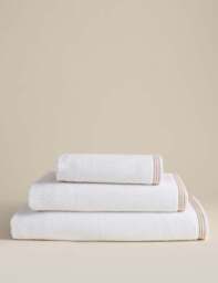 M&S Pure Soft Cotton Rice Weave Towel White