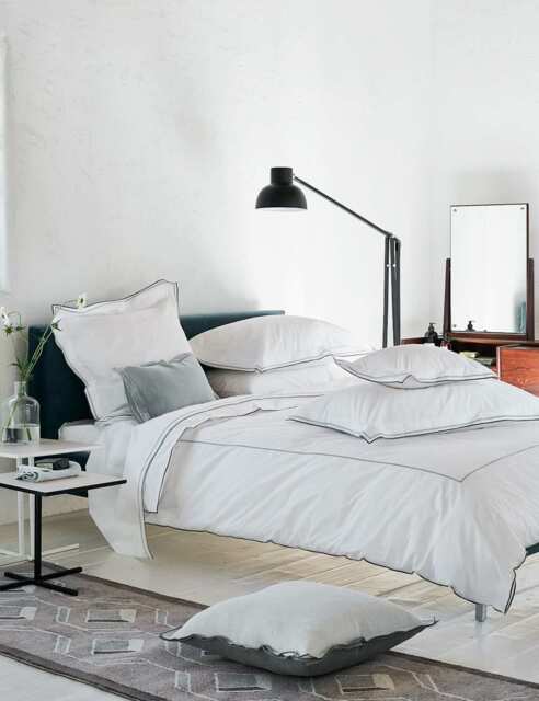 Designers Guild 2 Pack Pure Cotton Astor Pillowcases Grey Mix