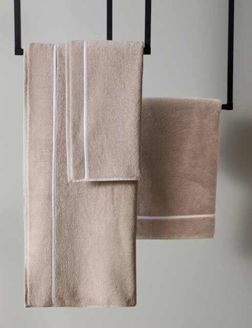 M&S X Kelly Hoppen Beretta Stitch Towel Taupe