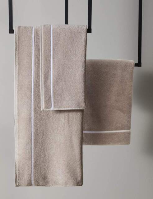 M&S X Kelly Hoppen Beretta Stitch Towel Taupe