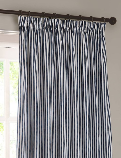 YARD Hebden Blackout Pencil Pleat Curtains Navy Mix