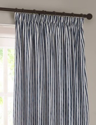 YARD Hebden Blackout Pencil Pleat Curtains Navy Mix