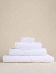 M&S Pure Cotton Rice Weave Bath Towel White