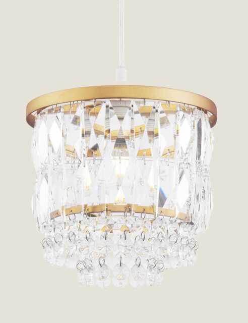 Laura Ashley Rhosill Faceted Glass Easy Fit Pendant Light Antique Brass