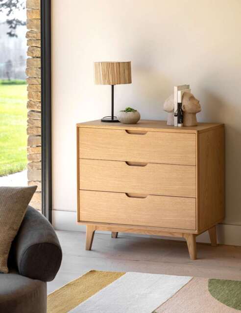 Gallery Direct Nord 3 Drawer Chest Oak