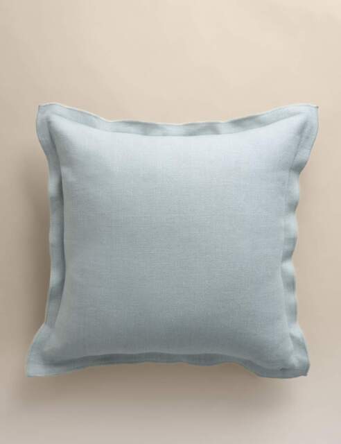 M&S Pure Linen Cushion Pale Blue