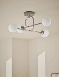 M&S Parker Flush Ceiling Light Silver