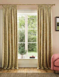 Joules Twilight Ditsy Pure Cotton Pencil Pleat Curtains Gold