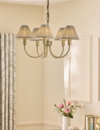 Laura Ashley Willowbrook Metal 5 Arm Pendant Light Antique Brass