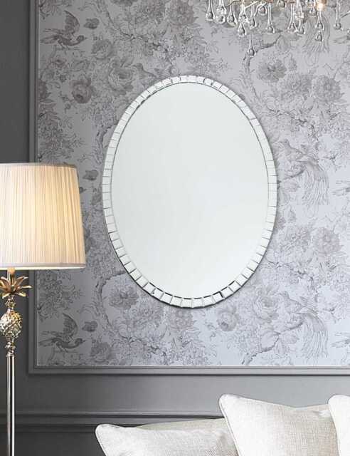 Laura Ashley Marcella Oval Wall Mirror Silver