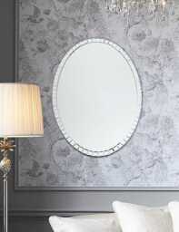 Laura Ashley Marcella Oval Wall Mirror Silver