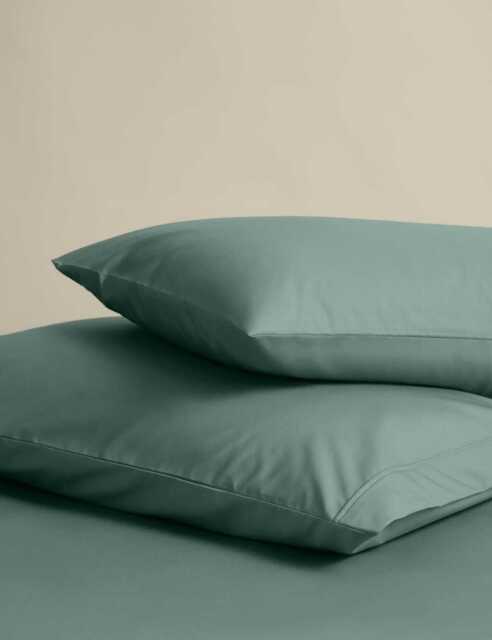 M&S 2 Pack Egyptian Cotton Pillowcases Smokey Green