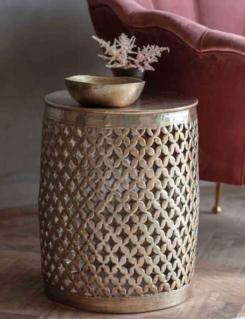 Gallery Direct Khalasar Metal Side Table Gold